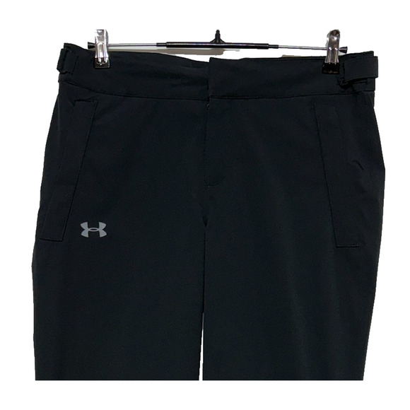 Under Armour Rain Pants Womens Medium Black 34x32 Waterproof Zip Pockets Golf - Picture 5 of 13
